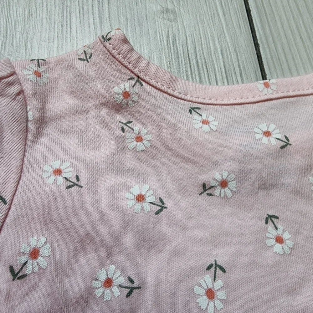 Carter's 2 piece baby outfit pink happy bodysuit with denim pants NWT Size 3 mo